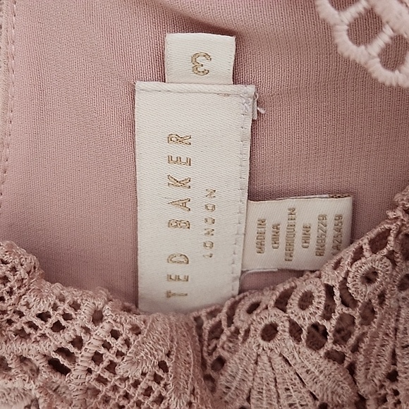 Ted Baker London Cailley Pink Embroidered Longsleeve Blouse Size 3/ 8 - Picture 2 of 16